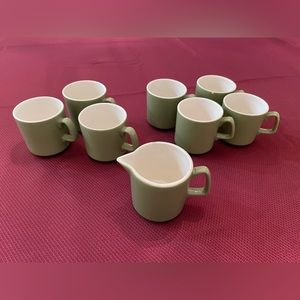 Vintage coffee cups with creamer